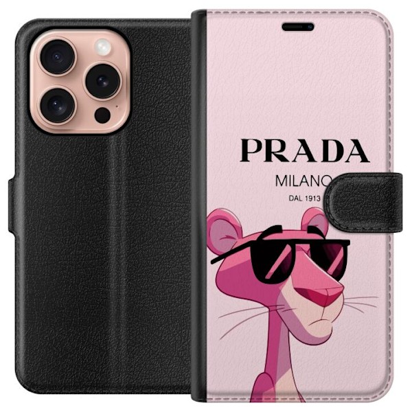 Apple iPhone 16 Pro Plånboksfodral Prada Rosa Pantern