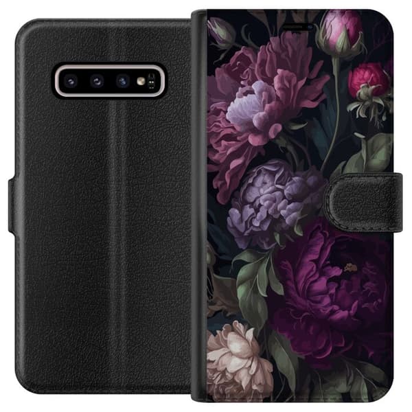 Kompatibelt Lommeboketui til Samsung Galaxy S10+ Blomster