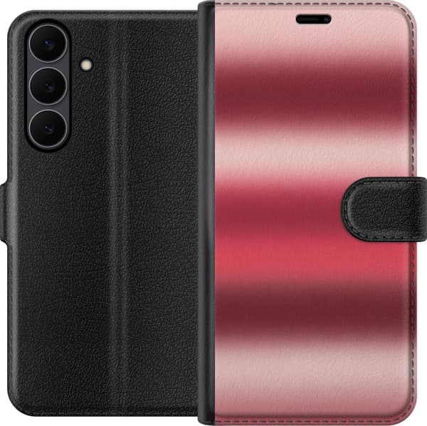 Kompatibelt Lommeboketui til Samsung Galaxy S25 FE Vinrød gradient rød