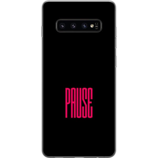 Kompatibelt Mobilskal till Samsung Galaxy S10 Pause text svart