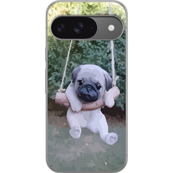 Google Pixel 9 Pro Gjennomsiktig deksel Pug På En Swing