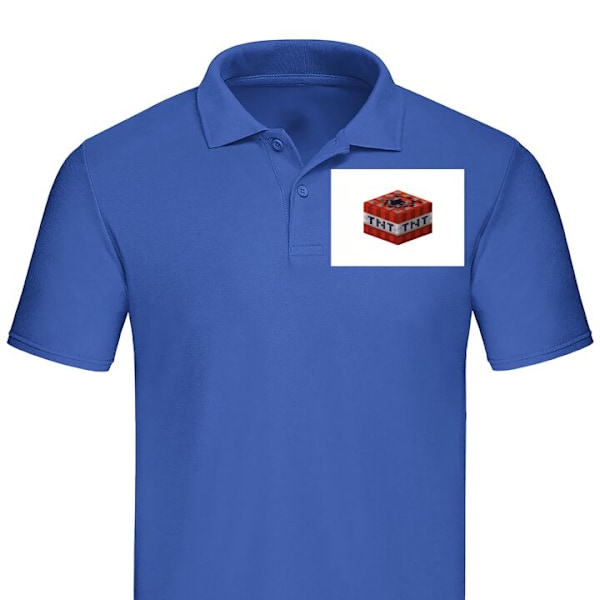 Piké för Vuxen | Elegant Pikétröja Minecraft TNT Blå X-Large