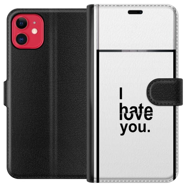 Kompatibelt Plånboksfodral till Apple iPhone 11 I Hate Love You vit