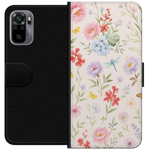 Xiaomi Redmi Note 10S Tegnebogsetui Blomster