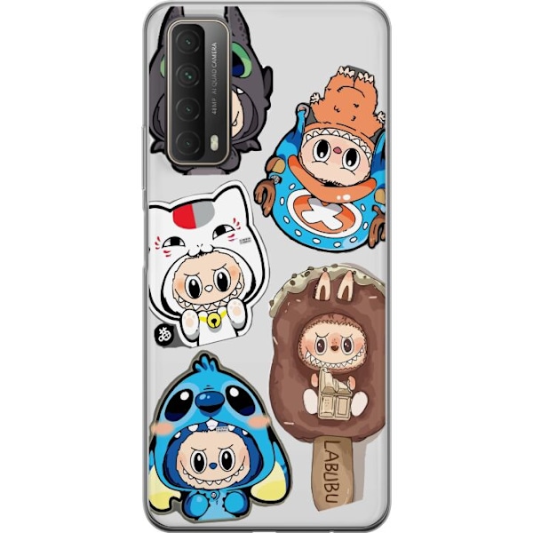 Huawei P smart 2021 Läpinäkyvä kuori Labubu hahmokokoelma - Pop Mart Labubu The Monsters väriluulisessa muotoilussa