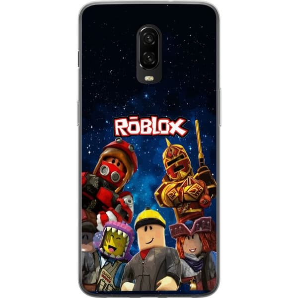 Kompatibelt Mobildeksel til OnePlus 6T Roblox romfigurer spillkarakterer stjernehimmel gaming blå