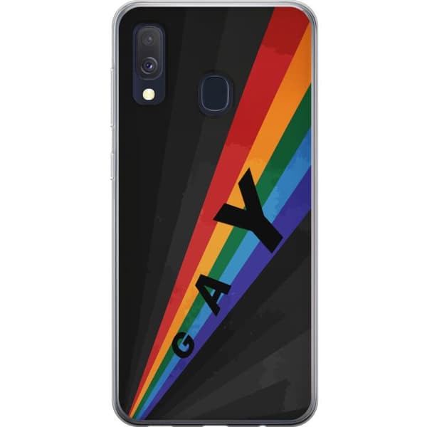 Kompatibelt Mobildeksel til Samsung Galaxy A40 Gay regnbåge svart