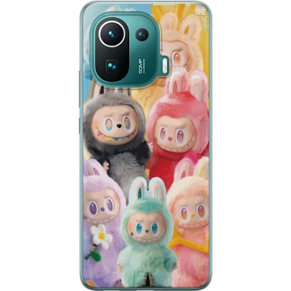 Xiaomi Mi 11 Pro Genomskinligt Skal Labubu Sketch Style – Handritat monster i tusch