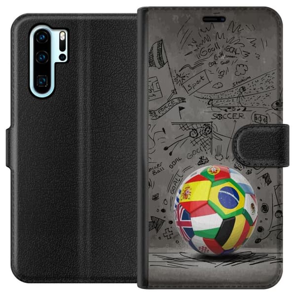 Kompatibel Tegnebogsetui til Huawei P30 Pro Fotboll Världen