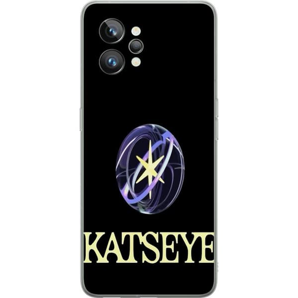 Kompatibel Mobilcover til Realme GT2 Pro KATSEYE-logo med gul stjerne, lilla omløbsringe og lys typografi mod sort baggrund sort