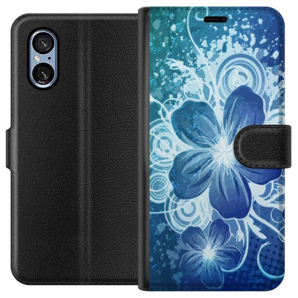 Kompatibel Tegnebogsetui til Sony Xperia 5 V Blomst