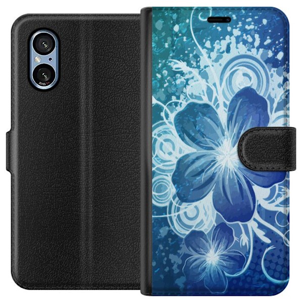 Sony Xperia 5 V Tegnebogsetui Blomst