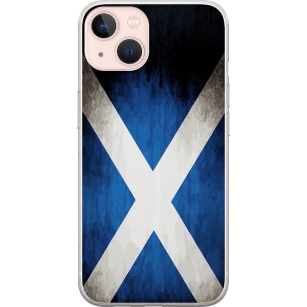 Kompatibelt Mobildeksel til Apple iPhone 13 mini Skottlands flagg med grunge effekt og blå hvit design blå