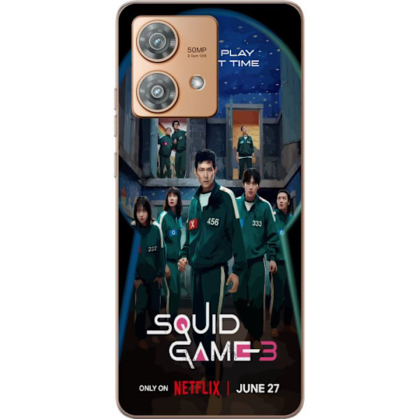 Motorola Edge 40 Neo Genomskinligt Skal Squid Game Säsong 3 Seriefigurer Populärt TV Serie Motiv Ikoner Spänning Drama Asiatisk Design Trend