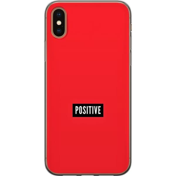 Kompatibelt Mobilskal till Apple iPhone XS Positive text röd