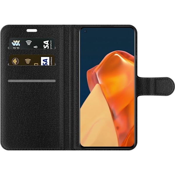 OnePlus 9 Lommeboketui Svarte Bølger