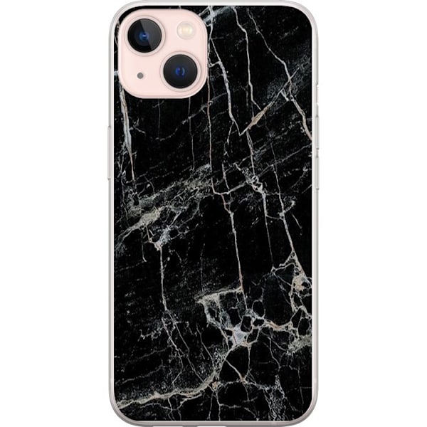 Apple iPhone 13 Gennemsigtig cover Sort marmor