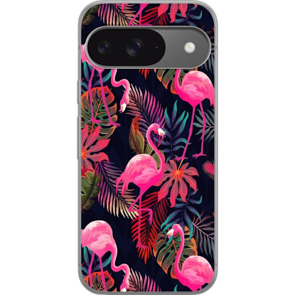 Google Pixel 9 Pro Läpinäkyvä kuori Flamingo