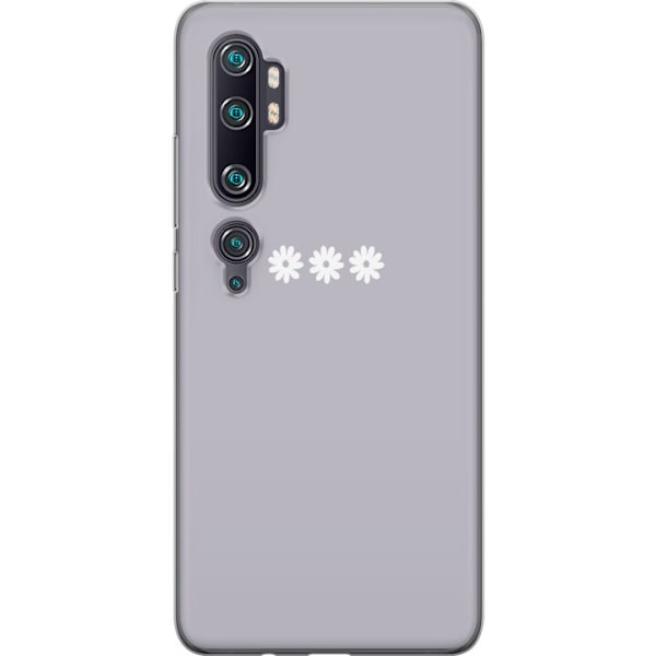 Xiaomi Mi Note 10 Pro Läpinäkyvä kuori Lila Blomminimalismi - tyylikäs kukkakuva lila taustalla