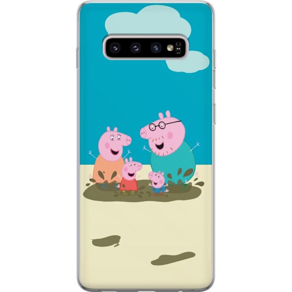 Samsung Galaxy S10+ Läpinäkyvä kuori Greta Possu Perhe Jori Mutapuro Lasten Kuva Sarja Suosittu Lasten Hahmo Ilo