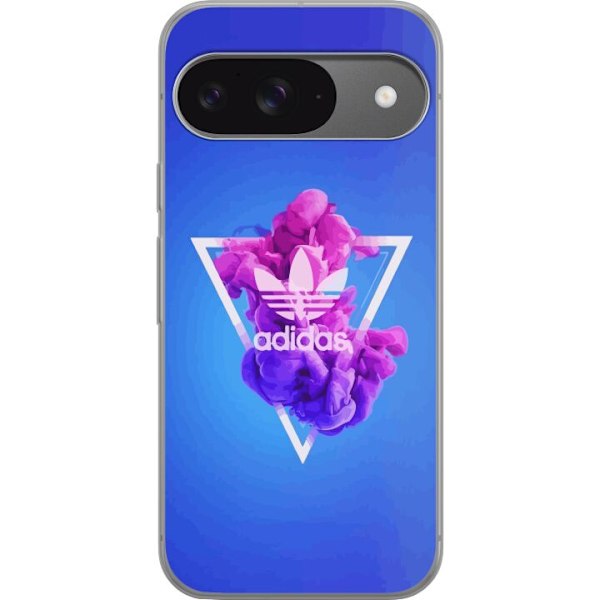 Google Pixel 9 Läpinäkyvä kuori Adidas-inspiroitunut sinine