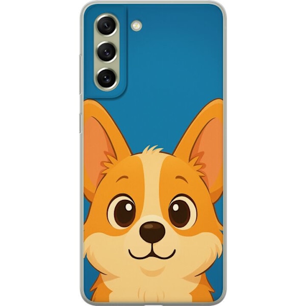 Samsung Galaxy S21 FE 5G Genomskinligt Skal Hello Corgi