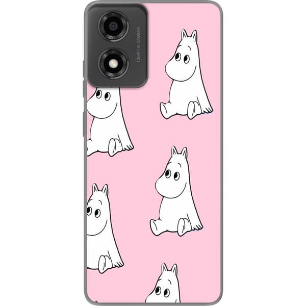 Kompatibelt Mobildeksel til Motorola Moto E14 Figurmönster rosa