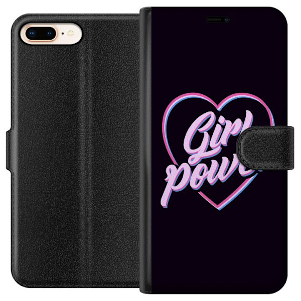 Apple iPhone 8 Plus Lompakkokotelo Neon tyttövoima