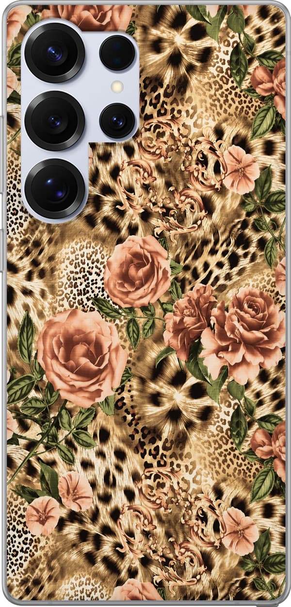 Kompatibelt Mobildeksel til Samsung Galaxy S26 Ultra Brune leopardroser brun