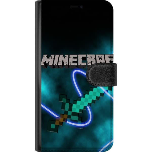 Kompatibel Tegnebogsetui til Apple iPhone 11 Pixeleret turkis sværd med lysende linjer og mørk gamingbaggrund turkis
