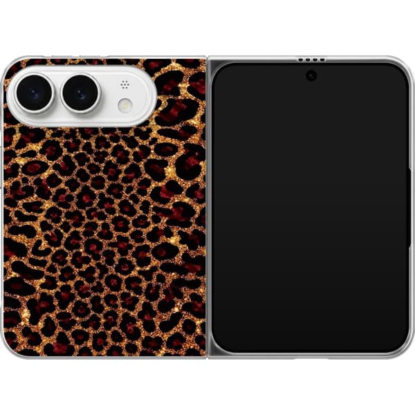 Kompatibelt Mobilskal till Apple iPhone Duo Guldfärgad glitterleopard guld