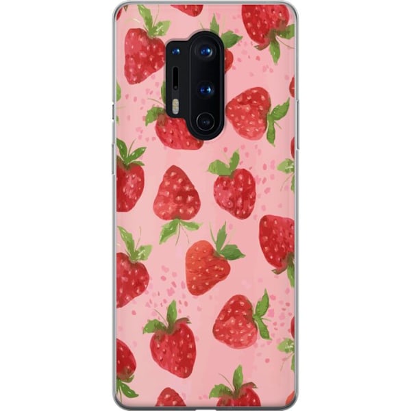 OnePlus 8 Pro Läpinäkyvä kuori Mansikkahaaveet - Retrot tyyli mansikkakuviointi