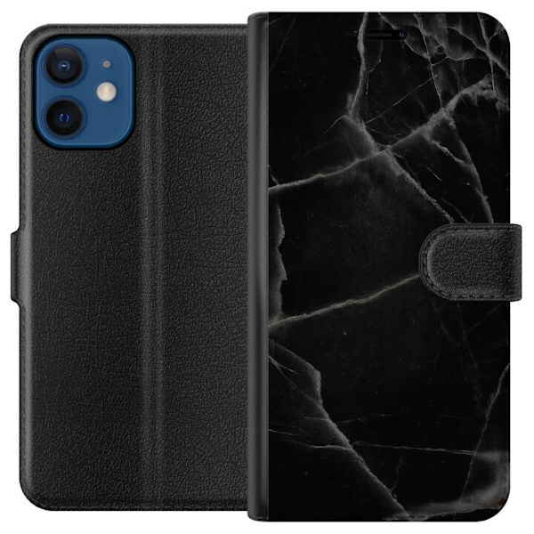 Apple iPhone 12 mini Tegnebogsetui Sort marmor
