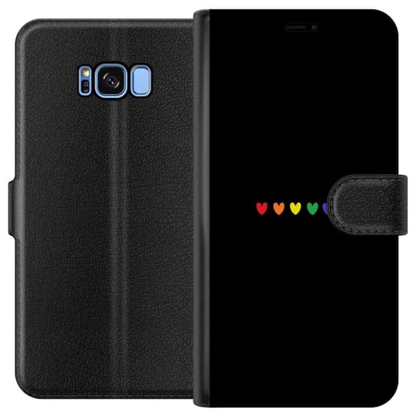 Kompatibelt Plånboksfodral till Samsung Galaxy S8 Pride Hearts