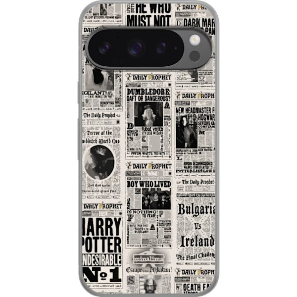Google Pixel 9 Pro XL Genomskinligt Skal Harry Potter Tidning