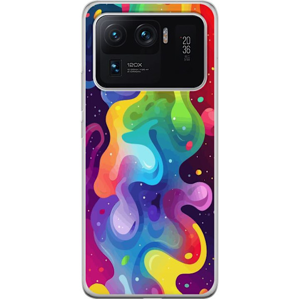Xiaomi Mi 11 Ultra Läpinäkyvä kuori Väriläiskä Abstrakti Taide Suunnittelu Värikäs Kuvio Moderni Suosittu Seinätaito Graafinen Trendi