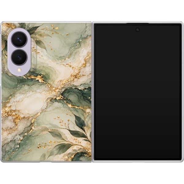Kompatibelt Mobilskal till Samsung Galaxy Z Fold8 Bladmarmor grön