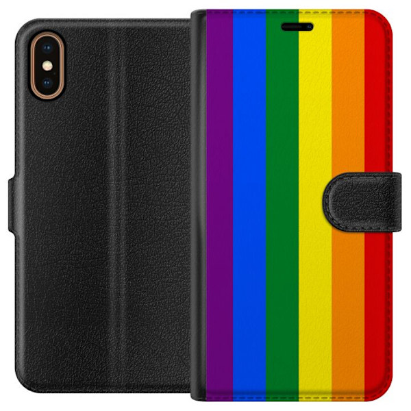Apple iPhone X Tegnebogsetui Pride Flagga