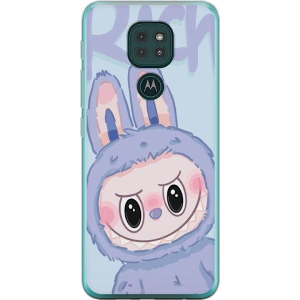 Motorola Moto G9 Play Läpinäkyvä kuori Sininen Jänis Labub