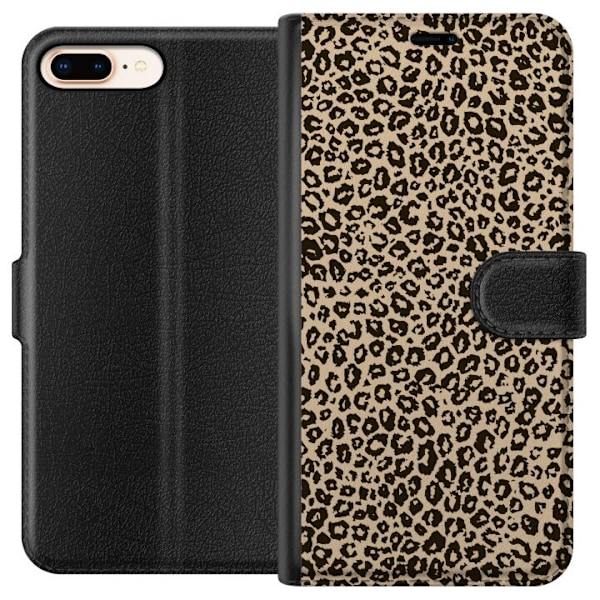 Apple iPhone 8 Plus Tegnebogsetui Leopard Mønster