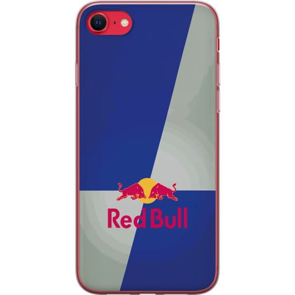 Kompatibelt Mobilskal till Apple iPhone 7 Minimalistisk Red Bull-logotyp med blå och grå bakgrund blå