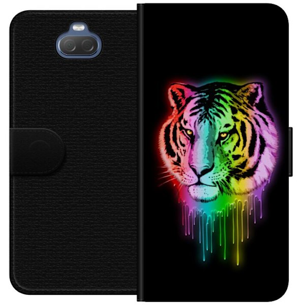 Sony Xperia 10 Lompakkokotelo Neon Tiikeri