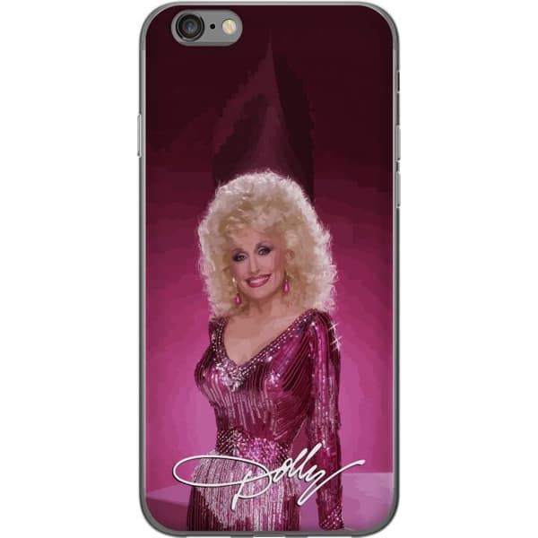 Kompatibelt Mobilskal till Apple iPhone 6 Dolly Parton i glittrande rosa klänning rosa