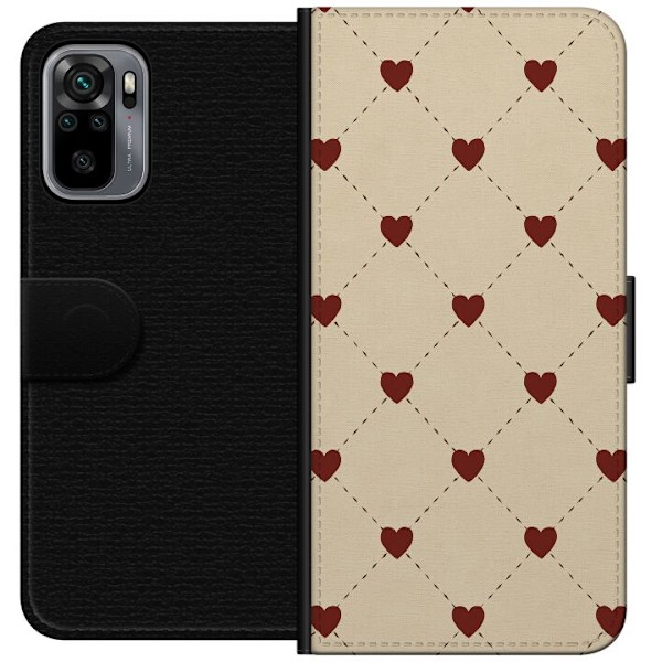 Xiaomi Redmi Note 10S Lompakkokotelo Sydänverkko