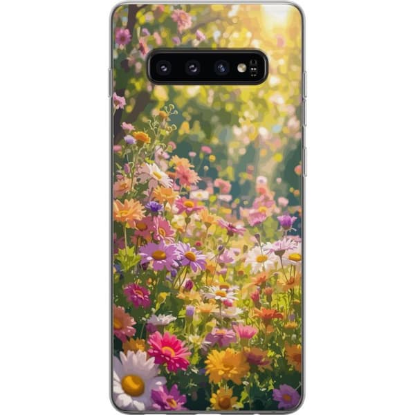 Kompatibelt Mobilskal till Samsung Galaxy S10 Floral Pattern