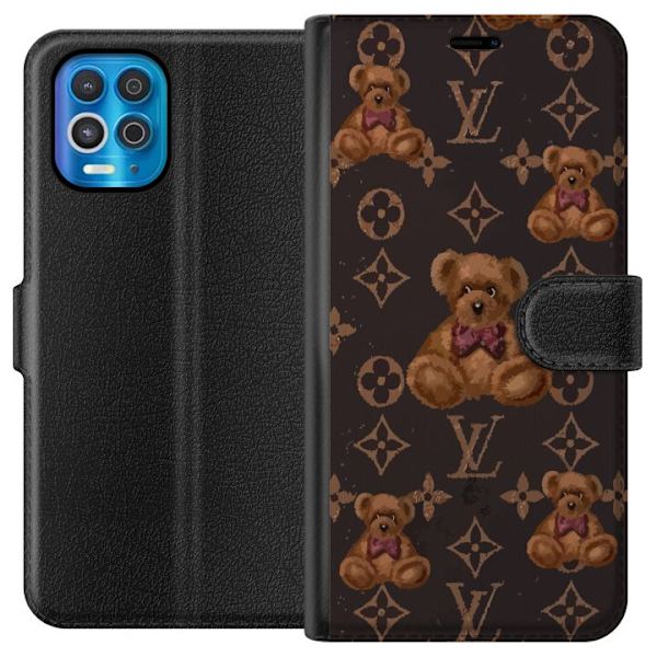 Motorola Edge S Plånboksfodral Louis Vuitton Teddy Bear Mönster Lyx Mode Design Populärt Motiv Fashion Trend Lyxiga Accessoarer