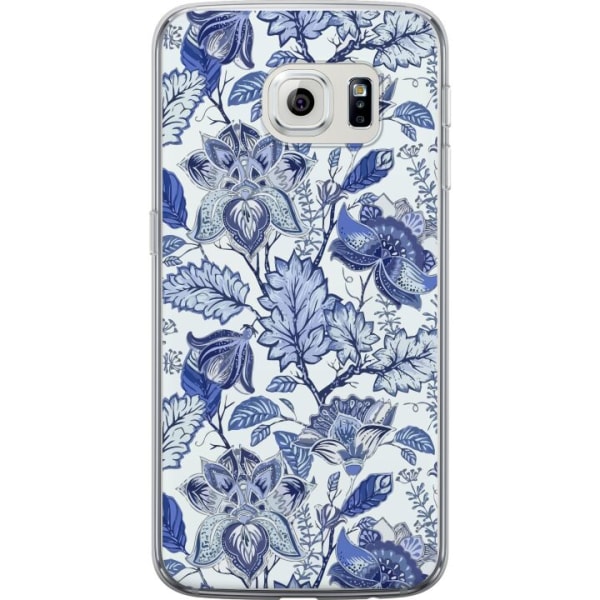 Samsung Galaxy S6 edge Gennemsigtig cover Blomster Blå...