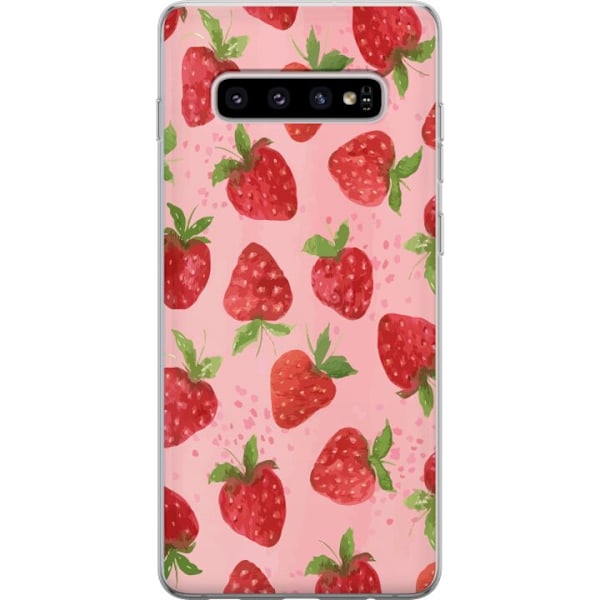 Samsung Galaxy S10+ Läpinäkyvä kuori Mansikkahaaveet - Retrot tyyli mansikkakuviointi