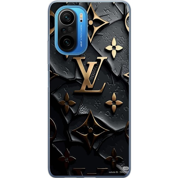 Xiaomi Poco F3 Läpinäkyvä kuori Louis Vuitton Tumma tila Suunnittelu Musta Ylellisyys Tyyli Muoti Suosittu Graafinen Kuvio Muotisymboli Luksusbrän