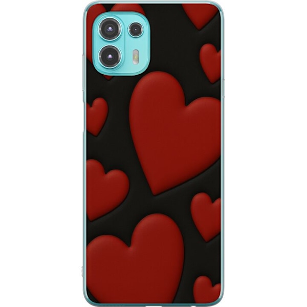 Motorola Edge 20 Lite Genomskinligt Skal Red Velvet Hearts